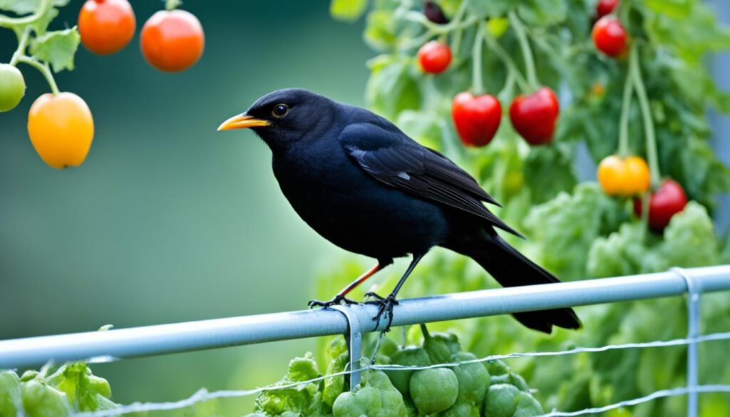 Blackbird in garden