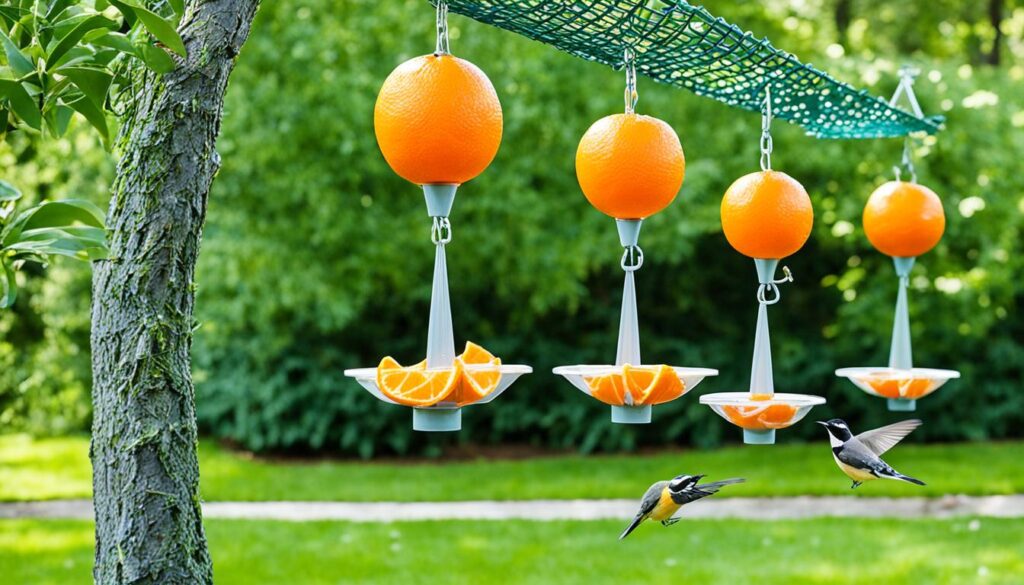 DIY orange feeders