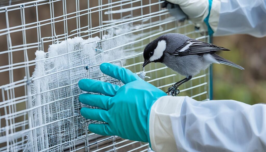 Disinfecting baby bird enclosures