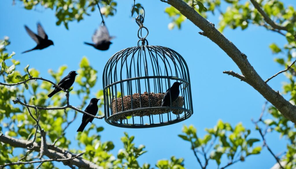 caged bird feeder