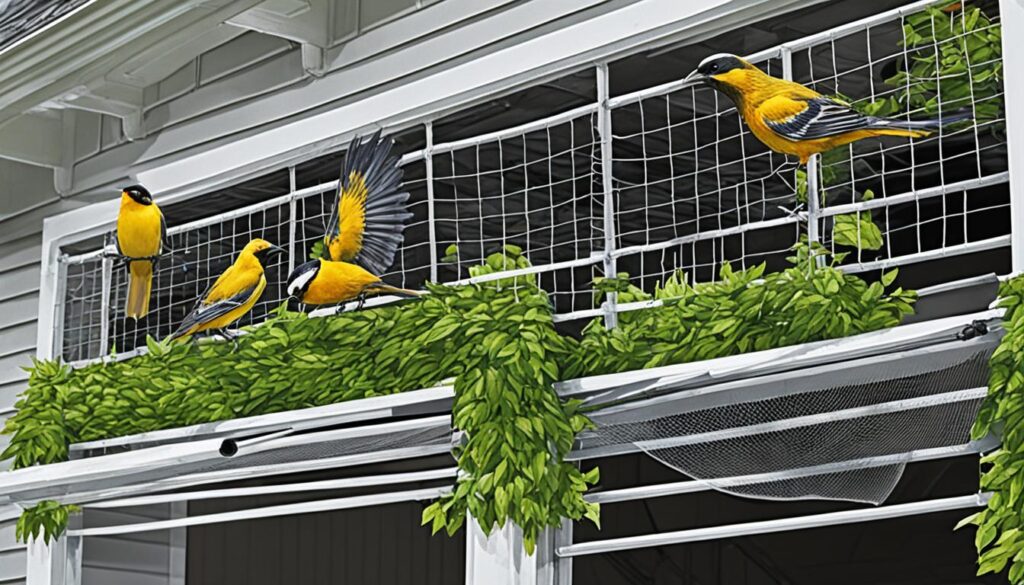 physical barriers to deter birds from garages