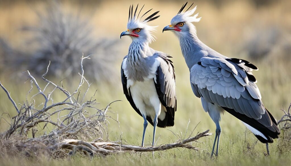 secretary bird hunting snake