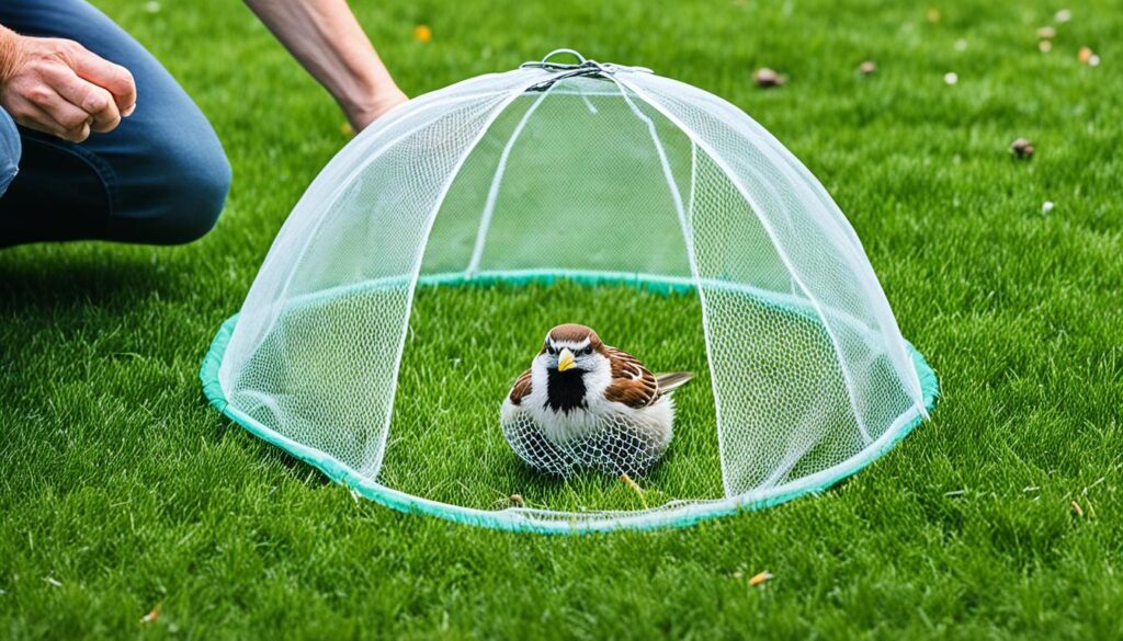 using netting to protect grass seed from birds