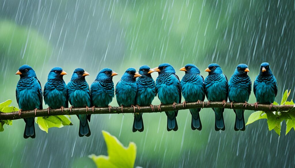 what do birds do when it rains