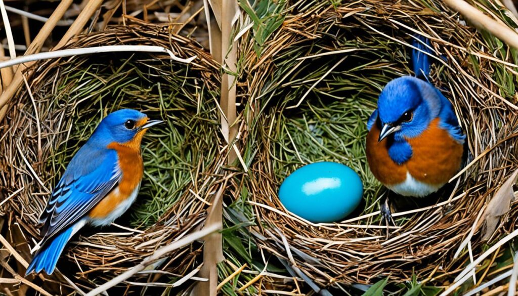 American robin and Eastern bluebird