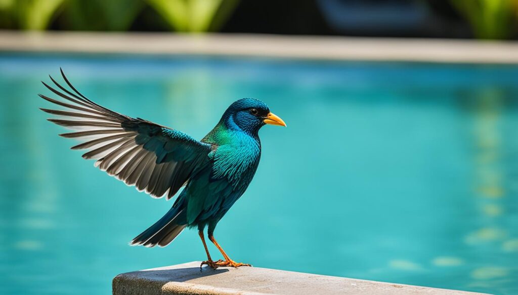 Birds attracted to pool