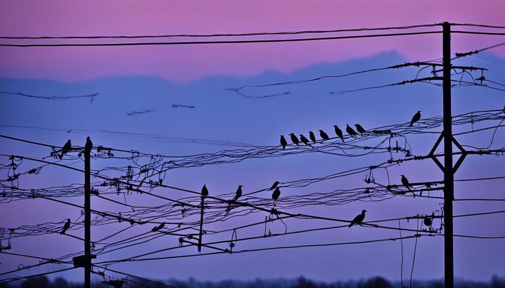 Birds on power lines