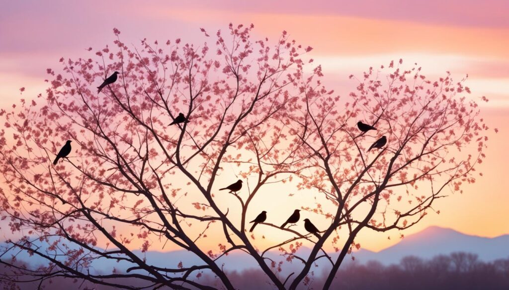 Birds singing at dawn