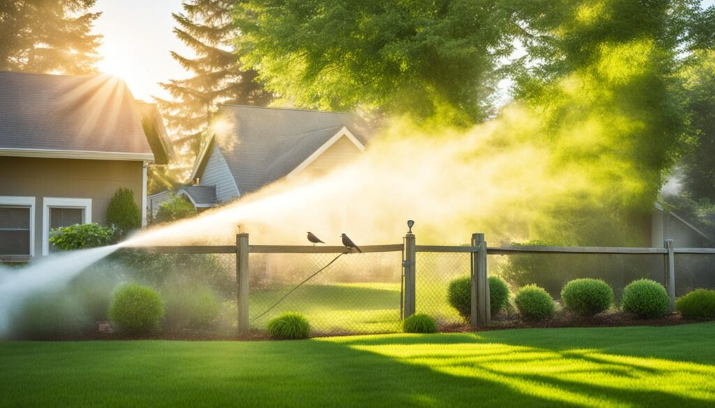 Disinfecting lawn to deter birds