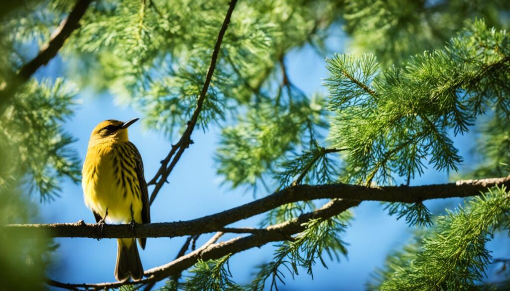 Midday bird activity