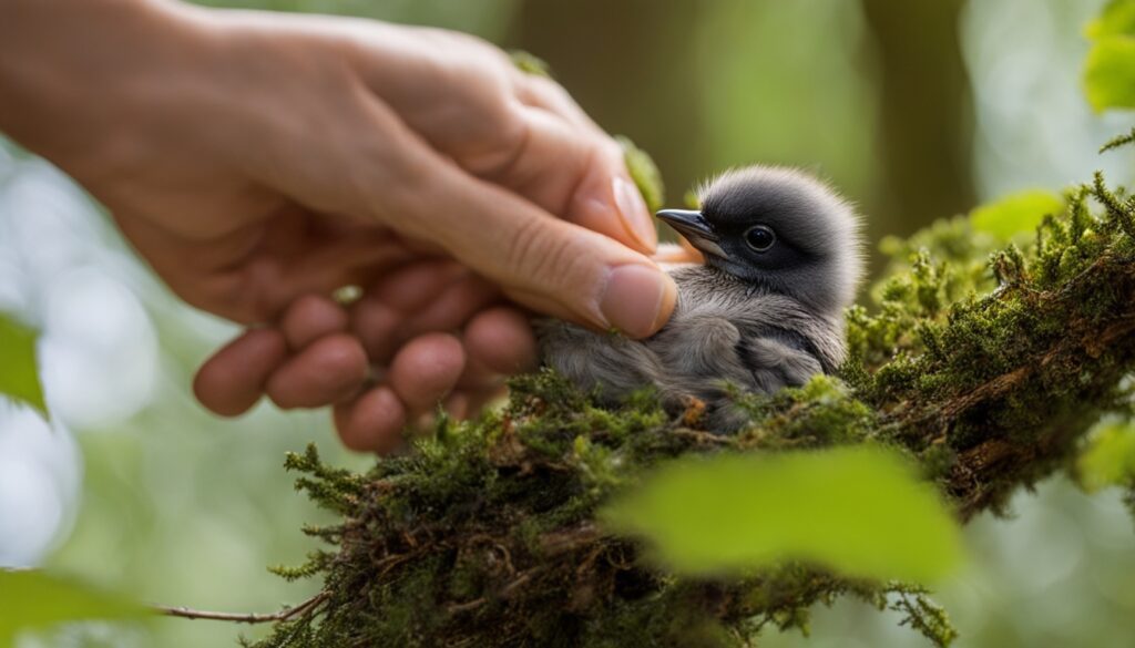 Reunite nestling with nest