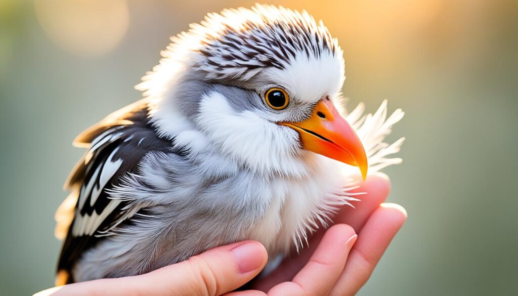 baby bird in hand