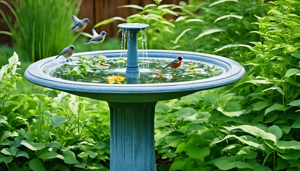 backyard birdbath