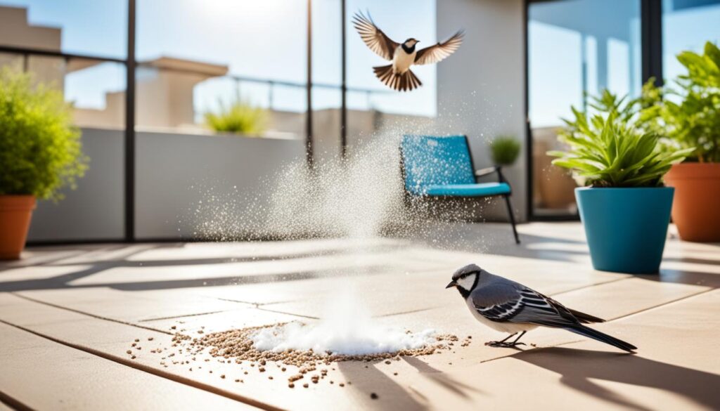 baking soda as bird deterrent for patio