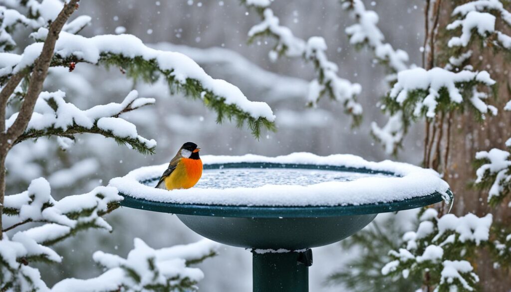 bird bath care in winter