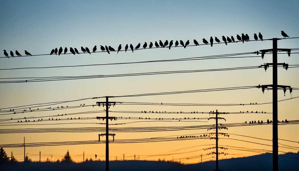 birds on power lines