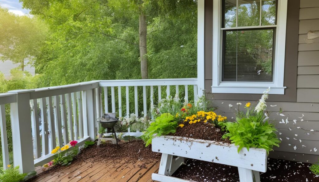 birds pooping on porch