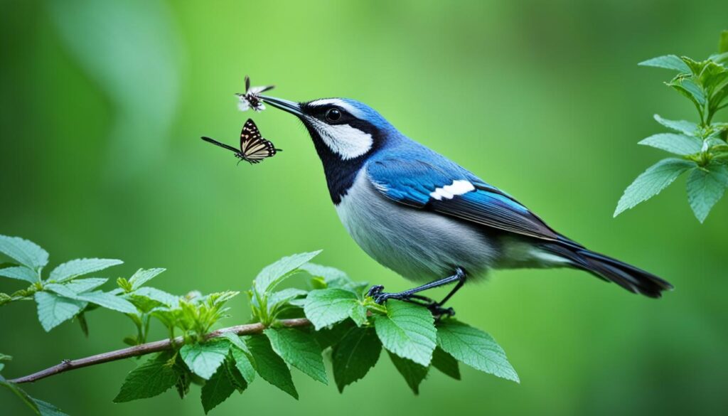 birds preying on butterflies