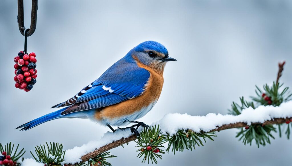 bluebird winter feeding