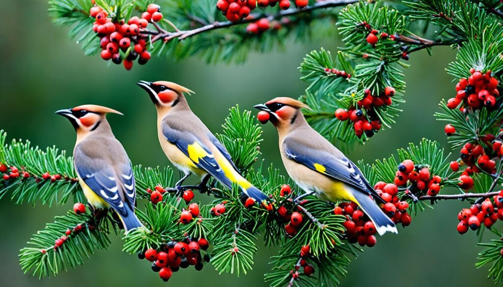 cedar waxwings