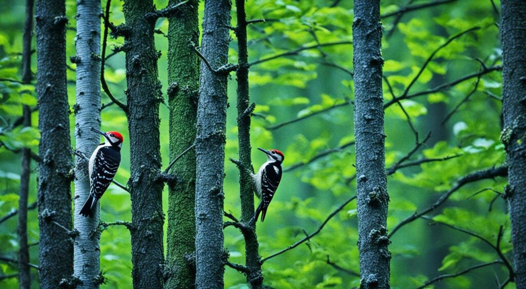 forested habitats for woodpeckers