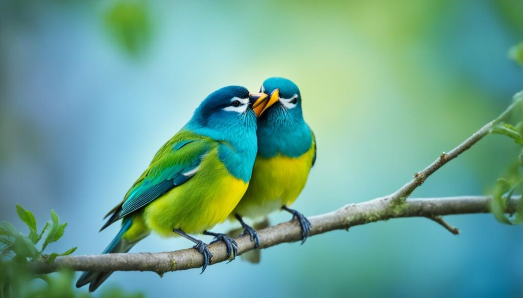 how do birds kiss