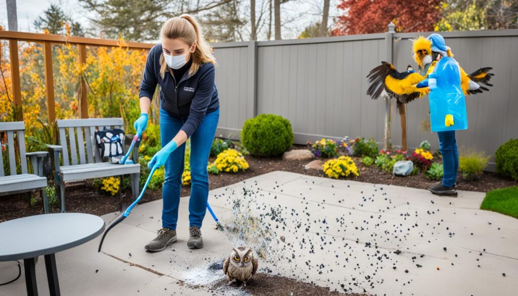 how to get rid of birds pooping on patio