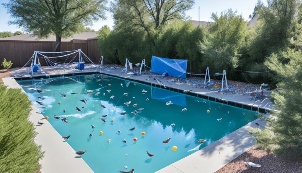 how to keep birds from pooping in pool