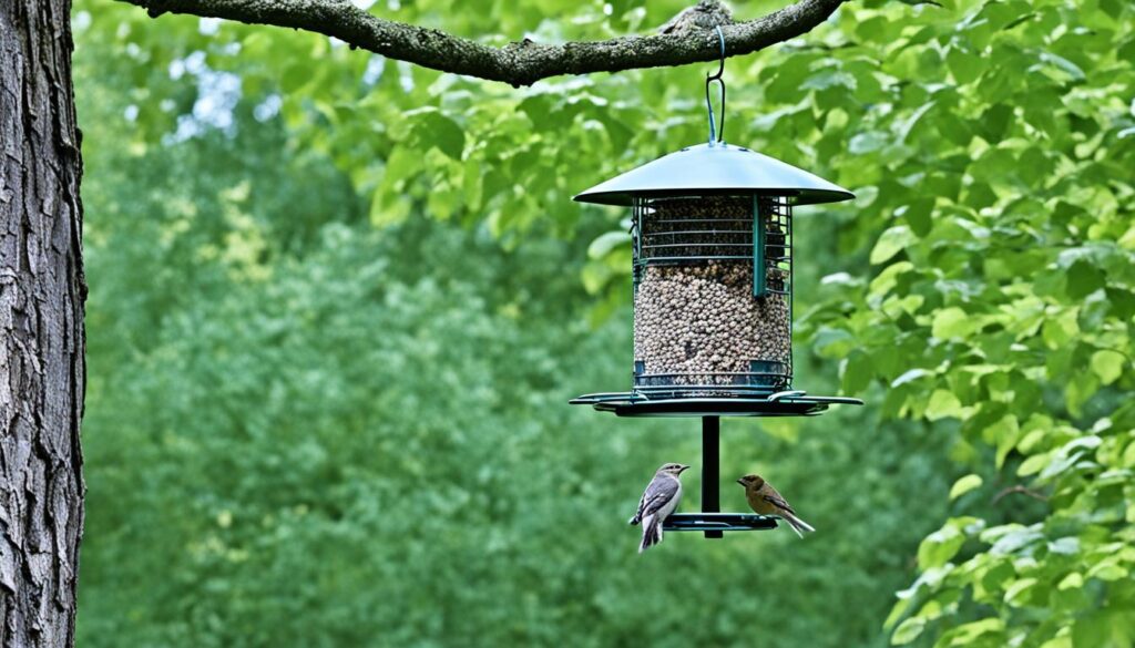 ideal bird feeder placement