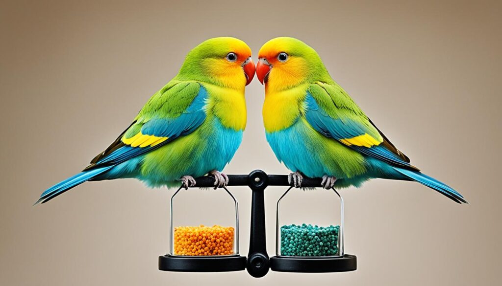 lovebird and lory weights