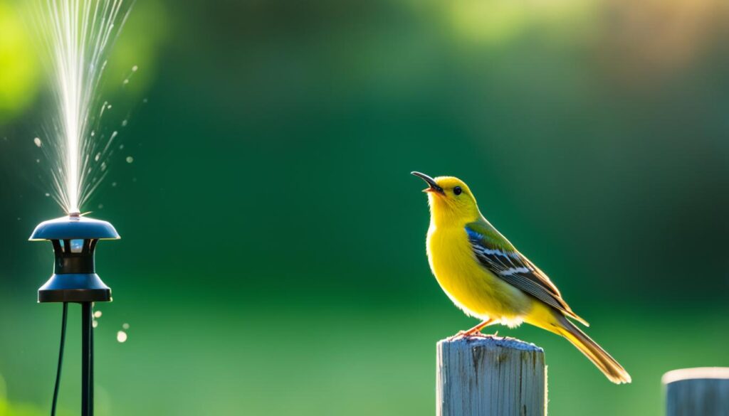 motion-activated sprinklers for bird control