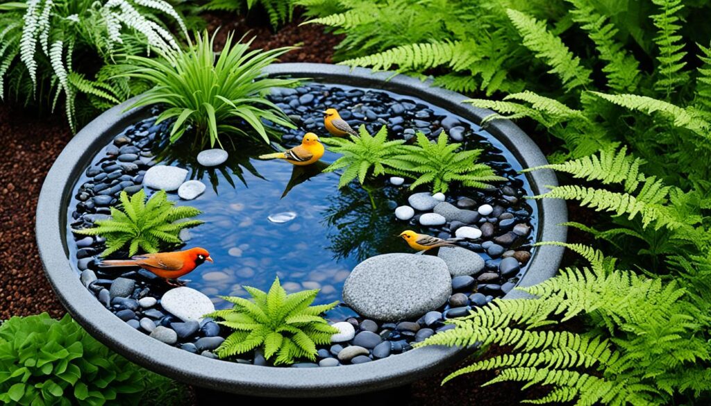 natural features in bird baths