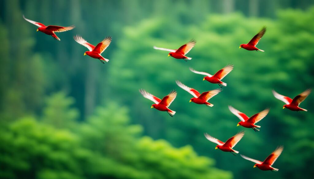 red birds as guides