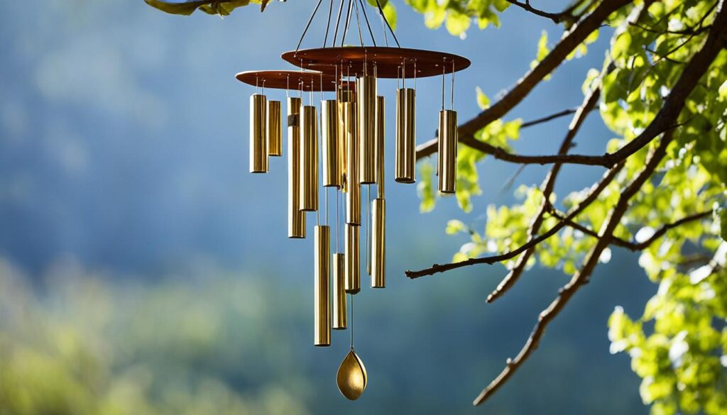 wind chimes deterring birds