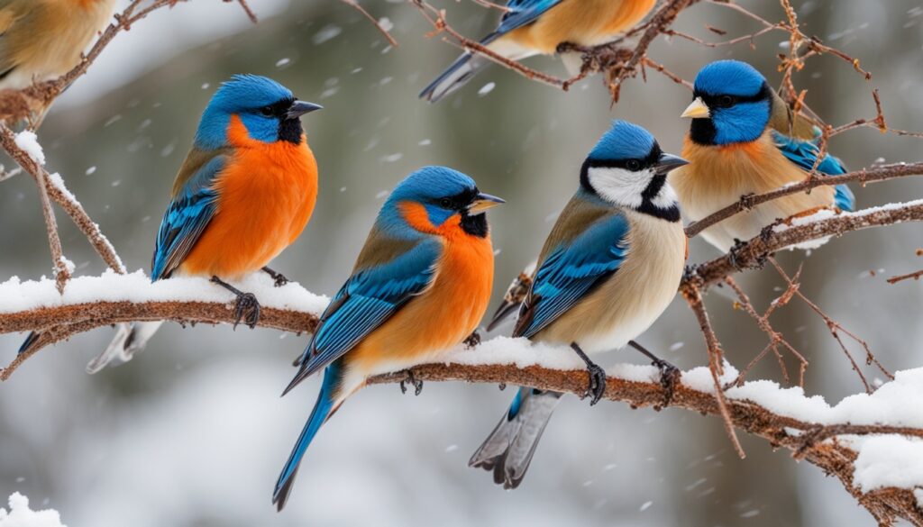 winter bird feeding