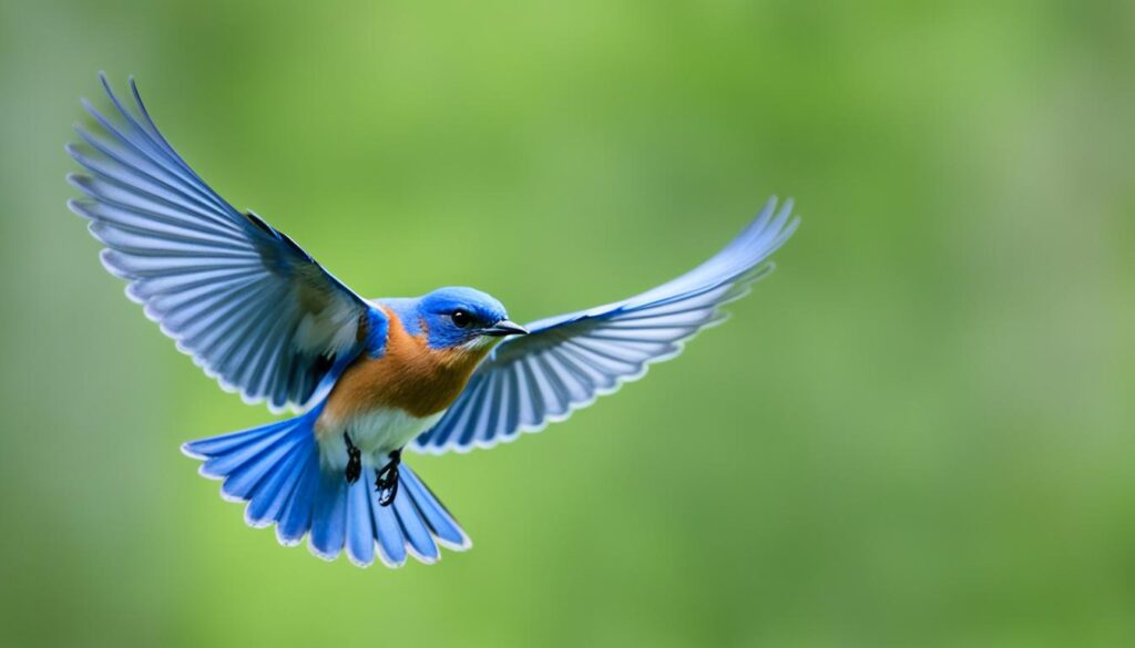 Bluebird feeding on insects