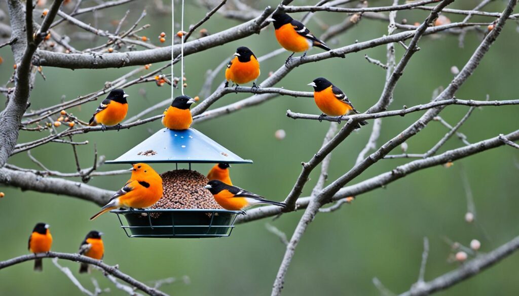 DIY orange feeders