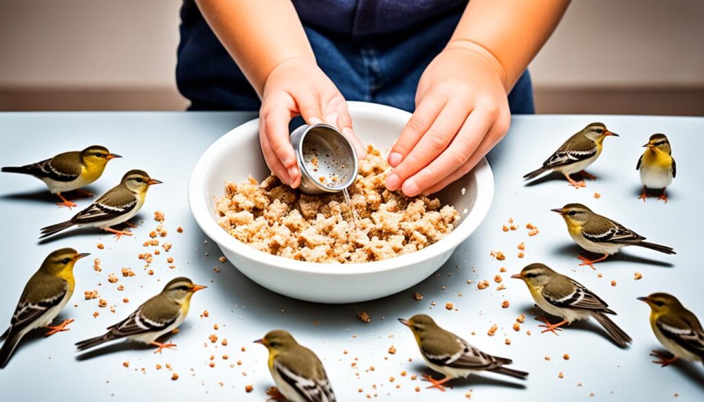 How to prepare food for baby birds