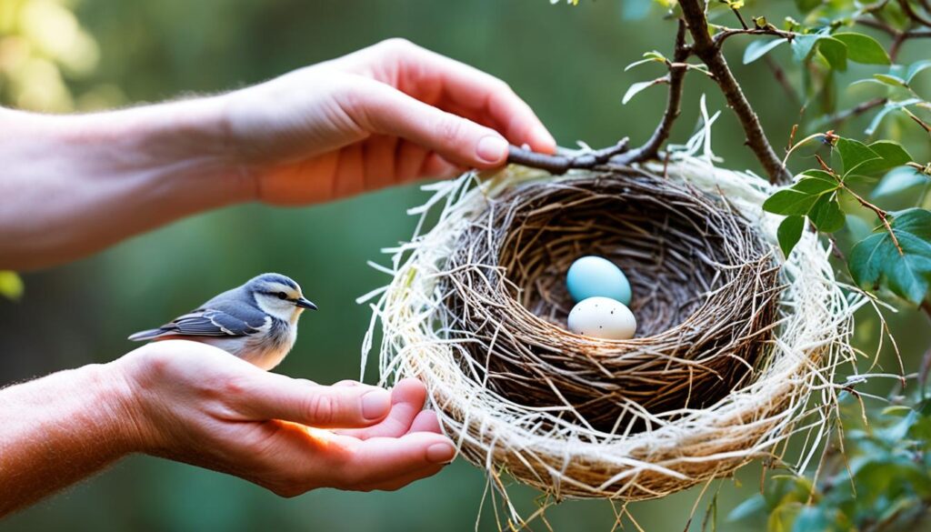 How to relocate a bird’s nest with eggs?