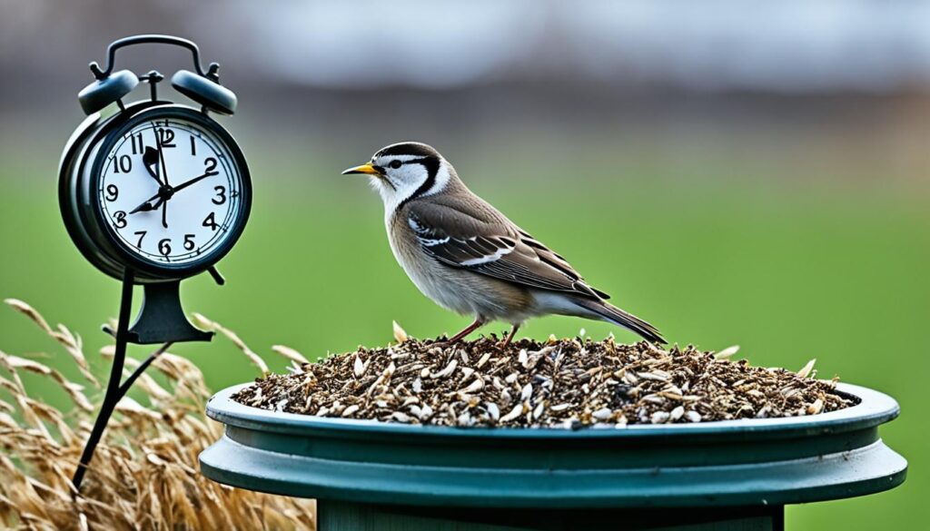 Timing bird deterrents for grass seed