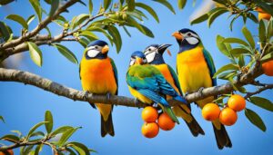 What birds eat oranges?