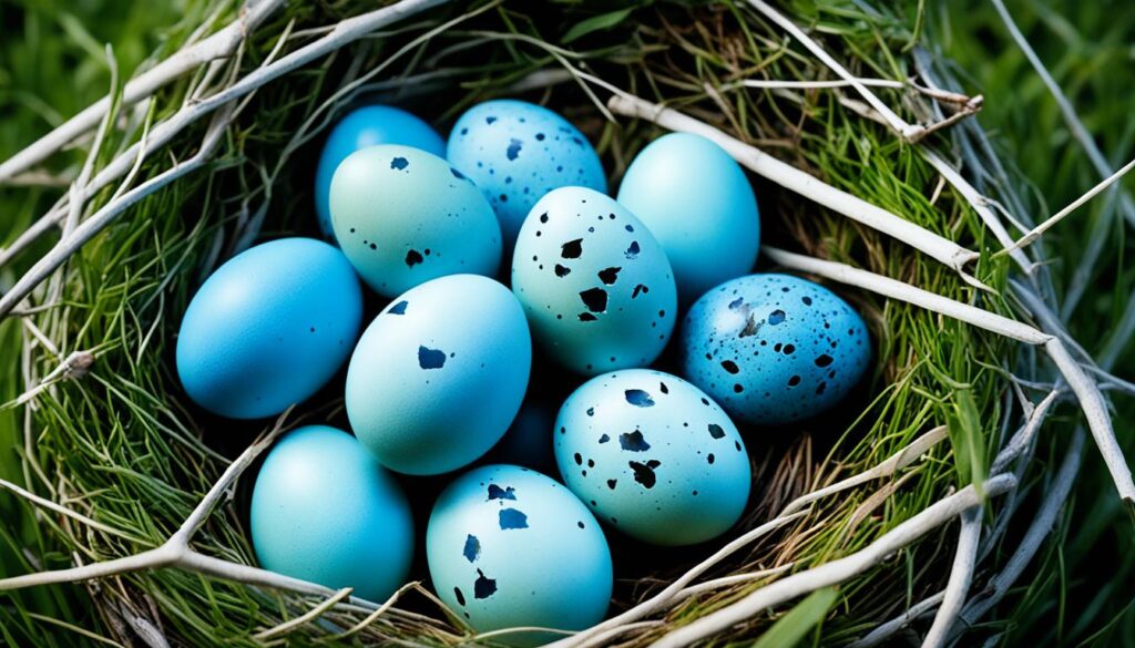 Which birds lay blue eggs?