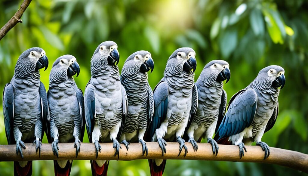 african grey parrots