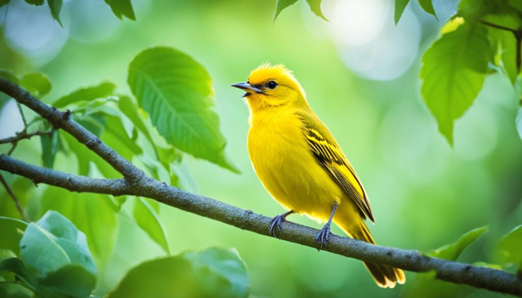 bird singing in early morning