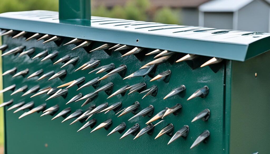 bird spikes on mailbox