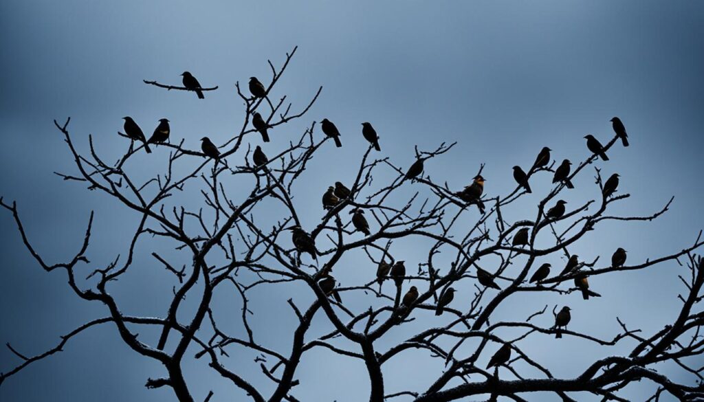 birds avoiding flying in inclement conditions