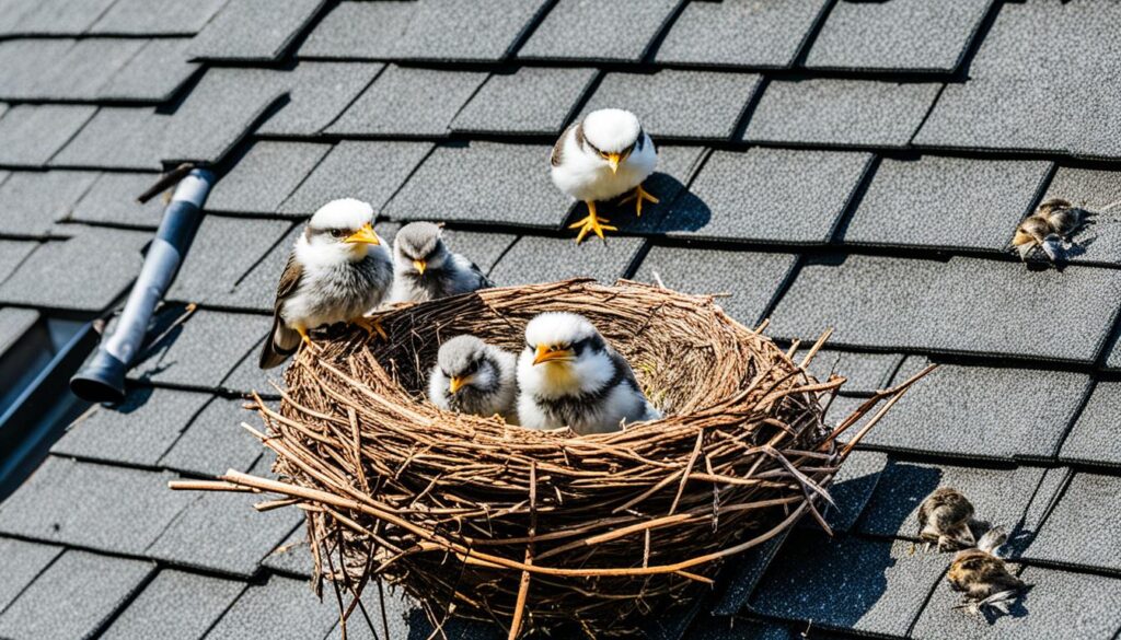 birds nest on roof