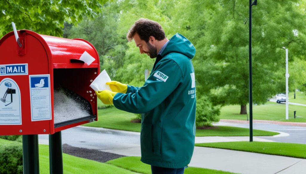 cleaning bird droppings off mailbox