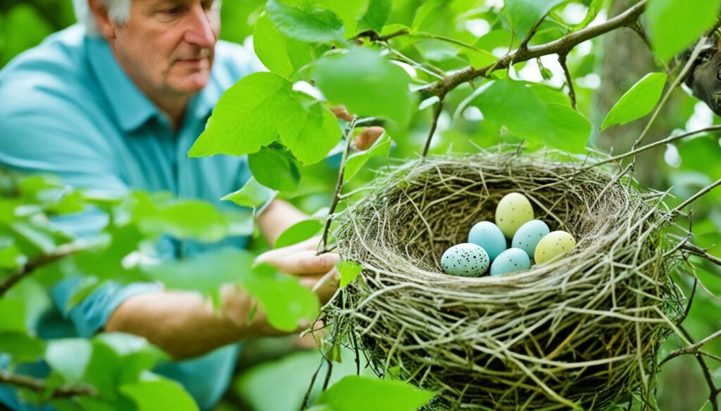 observing nesting birds