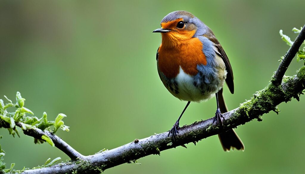 robin foraging